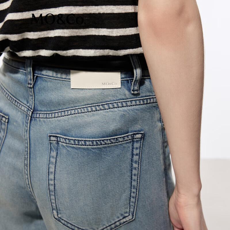 MO&Co. High-Waist Straight Wide-Leg Denim Jeans