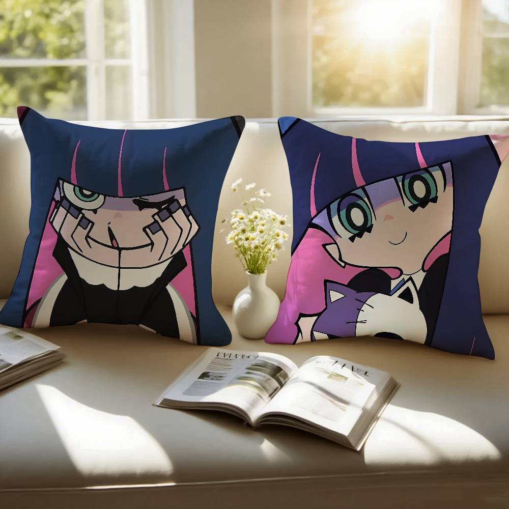 P-Panty S-Stocking Anime Pillow Case Anti-dustmite Pillowcase Invisible Zipper Silky Short Plush Sofa Cushion Cover