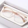 Retro Wood Grain Anti Blue Light Myopia Glasses Ultra Light Fashionable Plain Face for Men Women