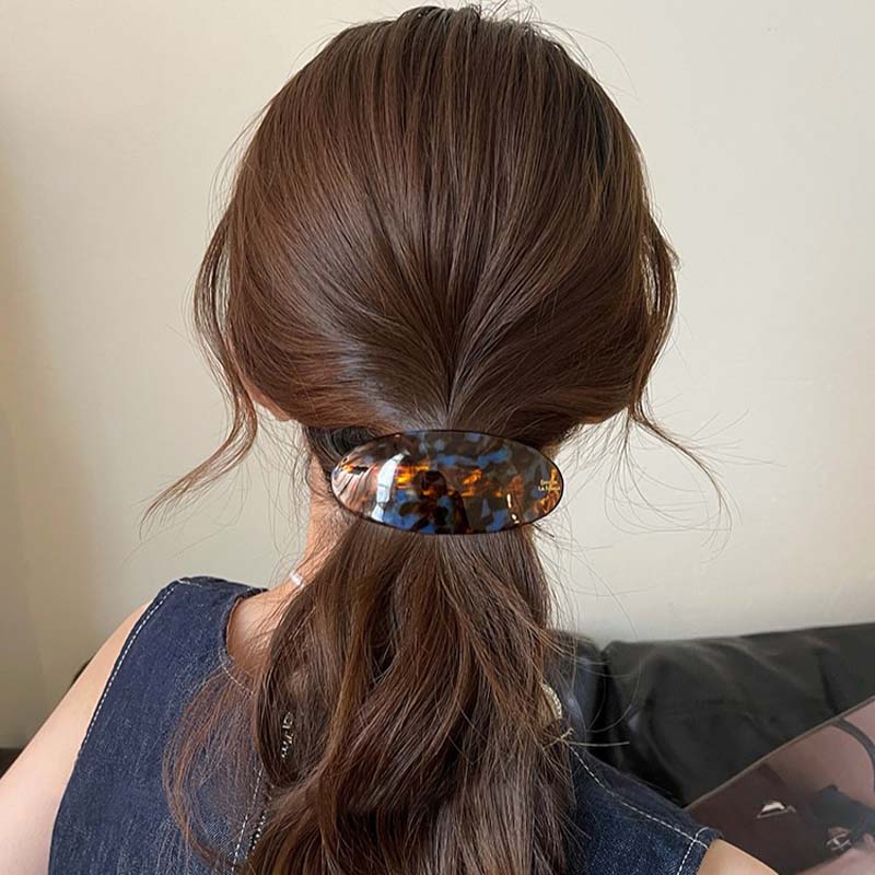 Vintage Acetic Acid Oval Hair Clip for Women Girls Korean Large Spoon Clip Spring Clip Hair Clip Top Clip Hair Accessories