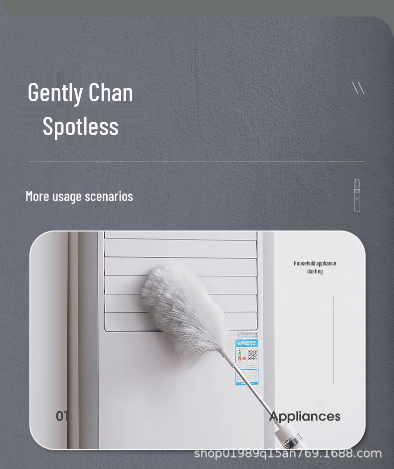 Automatic Retractable Electrostatic Feather Duster & Handheld Vacuum Cleaner