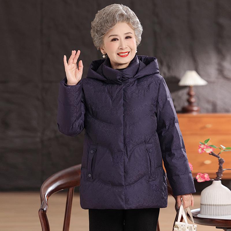 Elderly Women's Winter Down Jacket, Grandma Style, Thick and Warm, for Ages 70 and 80+, Perfect for Autumn and Winter.