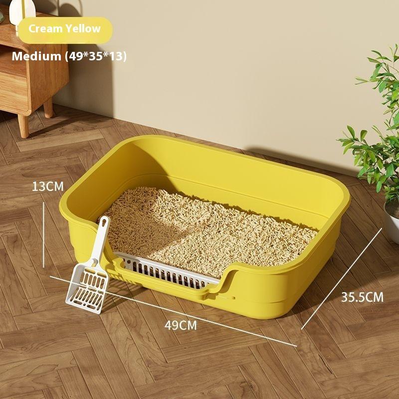 Litieră Multifuncțională pentru Pisici Coș de Gunoi pentru Pisici Capacitate Mare Ventilat Rezistent la Miros Semi Închis Anti-Stropire Toaletă pentru Pisici Accesorii pentru Animale de Companie