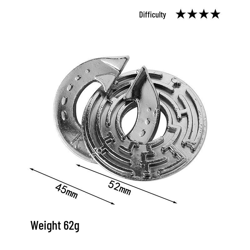Intelligence Puzzle Zinc Alloy Disentanglement Rings - Unlock Nine Linked Rings Kongming Luban Lock Educational Toy