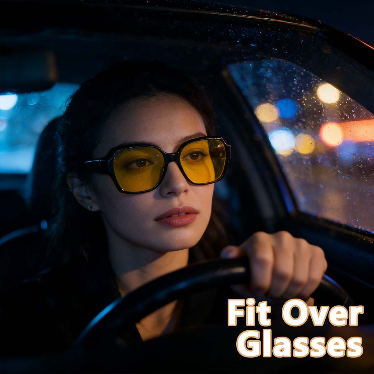 1PC Night Driving Glasses for Men Women Fit Over Glasses Anti Glare  HD Night Vision Glasses T01
