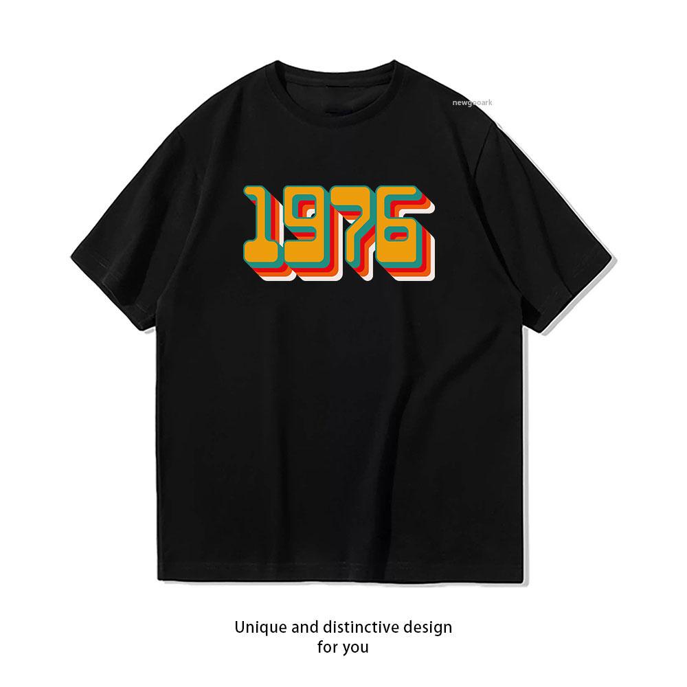 

vintage 1976 t shirt Women Unisex Casual cotton graphic t shirts Creative streetwear camisetas tops tee Shortsleev S