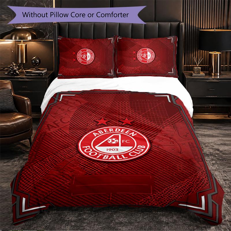 Biancheria da letto a tema Aberdeen FC Set 3 Pezzi Copripiumino Biancheria da letto Decorativa Per Stanza Adolescenti Decorazione Casa
