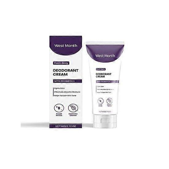 Natural Probiotic Deodorant Cream- Fresh Berry or Eucalyptus Mint, Fights Odor, Absorbs Moisture, Balances Skin Flora, Oil Control, 60g, Travel-Friend