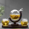 Set decantor glob și accesorii bar: Sticlă pentru Infuzie de Vin și Whiskey Borcan Sigilat