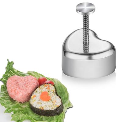 Heart-shaped Rice Ball Mold with Handle Polished Surface Rustproof Stainless Steel