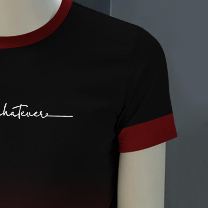 Men's Street Fashion Round Neck Short Sleeved T-shirt with 3D Printing Fresh Casual TEE Shirt