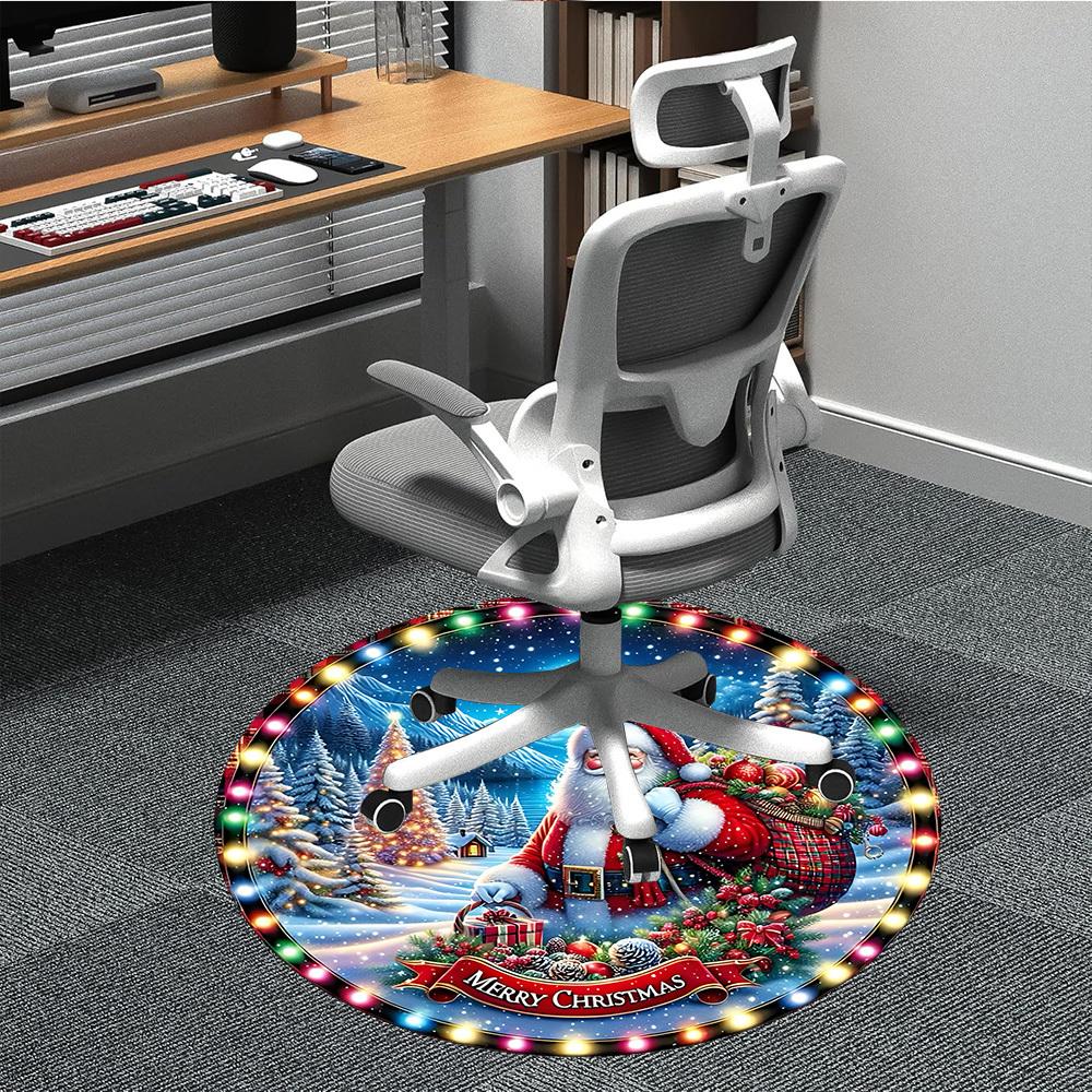 

1pc Christmas Ornament Chair Carpet for Office Non-Slip, Machine Washable Rug for Office, Room - Holiday Decor, Machine Made yy251016059 80cm by 80cm
