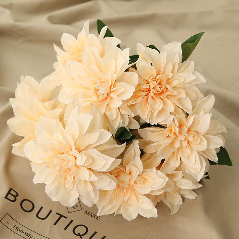 Artificial Dahlia Wedding Decor Flowers With Silk Material For Home And Event Use