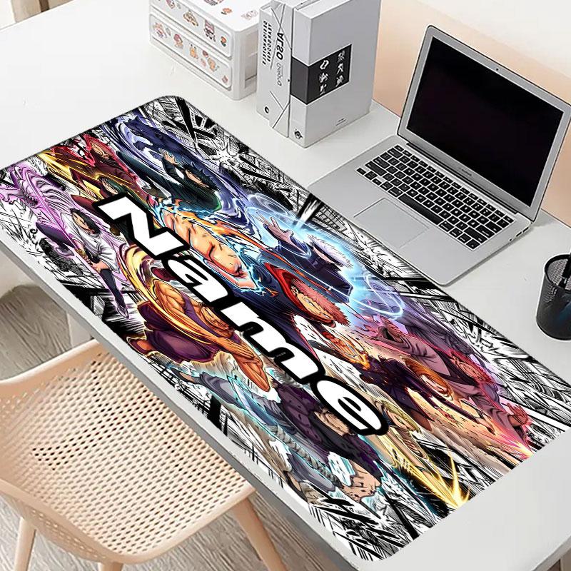 Custom Name Personalized Jujutsu Kaisen Pattern Mousepad, Laptop PC Desk Mat, Decorative Desk Mat for Home Keyboard Pad Gift