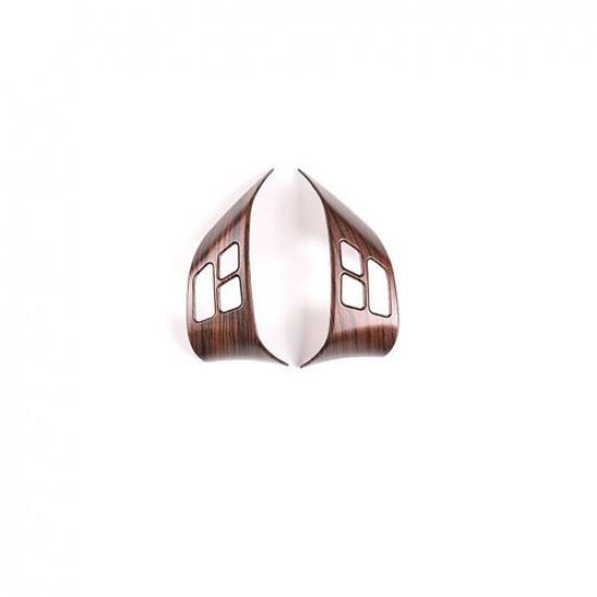 Fit For BMW 3 Series Steering Wheel Button 2005-12 Brown Wood Grain Frame Cover