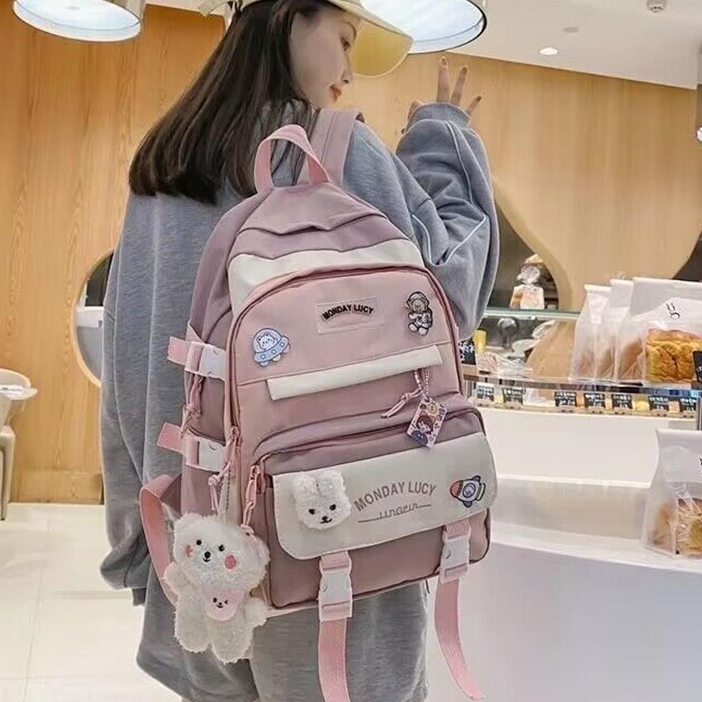Stylish Nylon Backpack School Backpacks Laptop Backpacks School Bag for Middle School Girls and Elementary Students