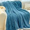 Winter Blanket Taffeta Office Sofa Nap Leisure Blanket Double-Sided Velvet Jacquard Coral Velvet Warm Bed Blanket