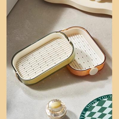 Scatola Doppia per Sapone Drenante per Casa e Dormitorio Scatola per Sapone con Elevato Aspetto Plastica Trasparente Non Accumula Acqua