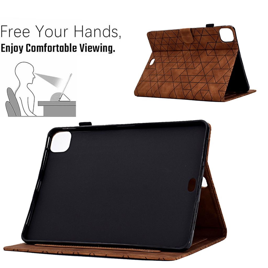 A6 For iPad Pro 11 (2024) Case Card Slots Stand Rhombus Auto Wake/Sleep Leather Tablet Cover