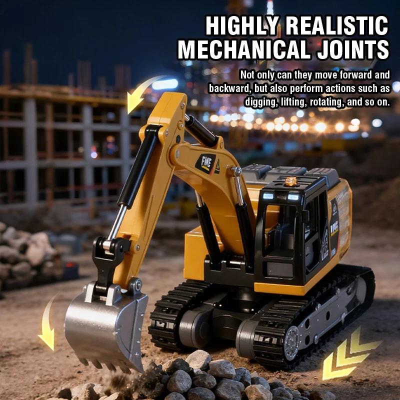 Non-Toxic Desktop Mini Rc Excavator 1/64 Rc Car Remote Control Truck Engineering Vehicle Toy Trucks Children Toys Children Kid Christmas Gifts