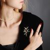Bo Xin Yun Elegant Bamboo Brooch with Zircon Green Chalcedony - High-end Chinese Style Corsage Pin Accessory.