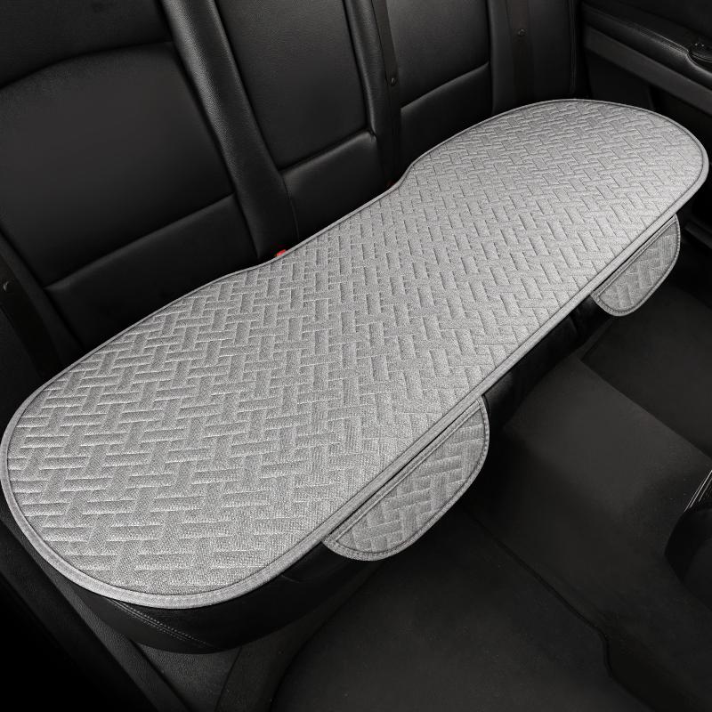 Linen Car Seat Cover Suitable For All Seasons, Small Three Piece Single Seat Anti-Skid Protector, Universal For Most Suvs, Truck