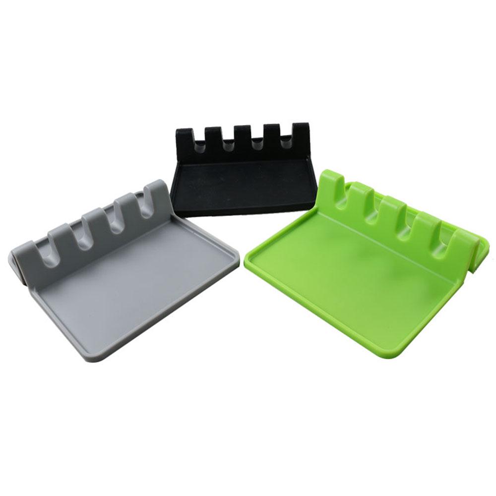 Silicone Spoon Holder Kitchen Utensil Rest Ladle Mat Heat