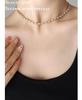 Colorful Geometric Square Chain Necklace: Women's 18K Gold-Plated Titanium Steel Choker