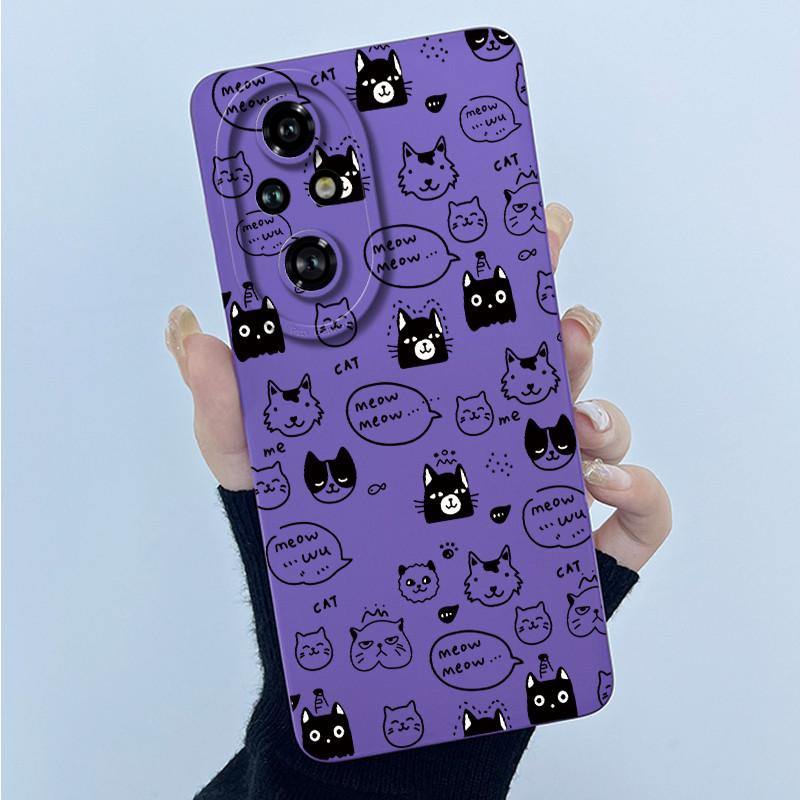 Cartoon Case For Honor 200 100 Honor200 Honor100 Pro Lite 5G Liquid Silicone Camera Lens Protector Phone Case Soft Back Cover