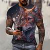 3D Wolfsbestie Aufdruck Herren und Damen Freizeit Kurzarm T-Shirt Rundhals Mode Trend Super Cool Herren Täglich Neue Kleidung