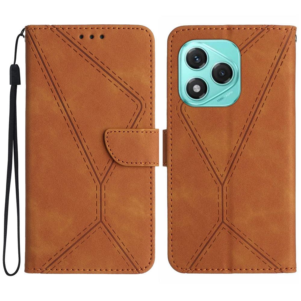 Für Honor 400 Lite Hülle Skin Touch Linien Geprägtes PU-Leder Klapphandyhülle