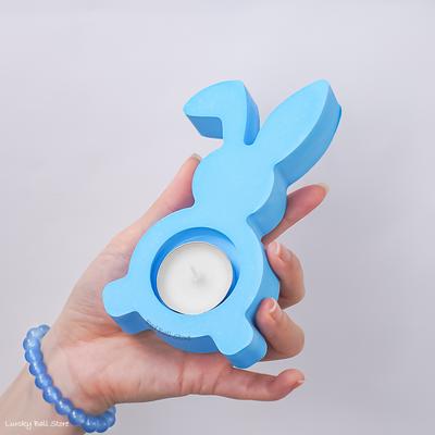 Nordischer Stil Hasen Kerzenhalter Silikonform Kaninchen Teelichthalter Kerzenständer Harz Beton Werkzeuge DIY Osterdeko Herstellungsform