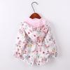 New Children's Spring and Autumn Hooded Zipper Shirt Girls Drawstring Jacket Coat