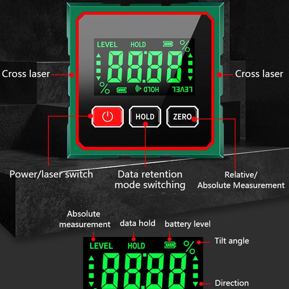 Magnetic Digital Angle Finder,Portable Digital Angle Gauge LCD Display,Digital Level Angle Finder Measuring Tool for Woodworking