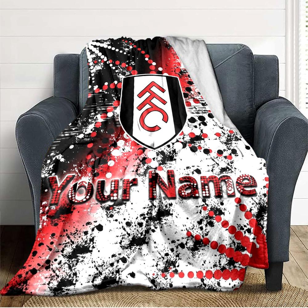 Name Custom Fulham FC Print Flannel Blanket High Quality Warm Comfortable Cover for All Seasons Perfect for Gifts Home Decor