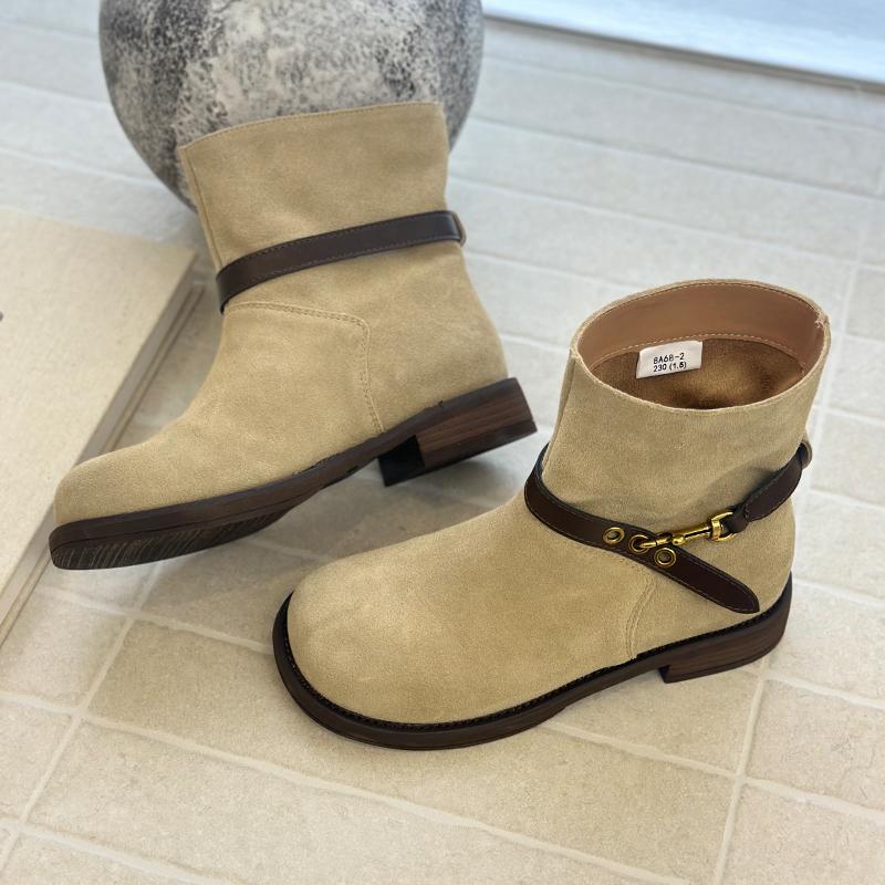 Women Ankle Boots Suede Winter Dress Heeled Shoes Designer Cozy Woman's Boots 2025 New Casual Botas De Mujer Zapatos