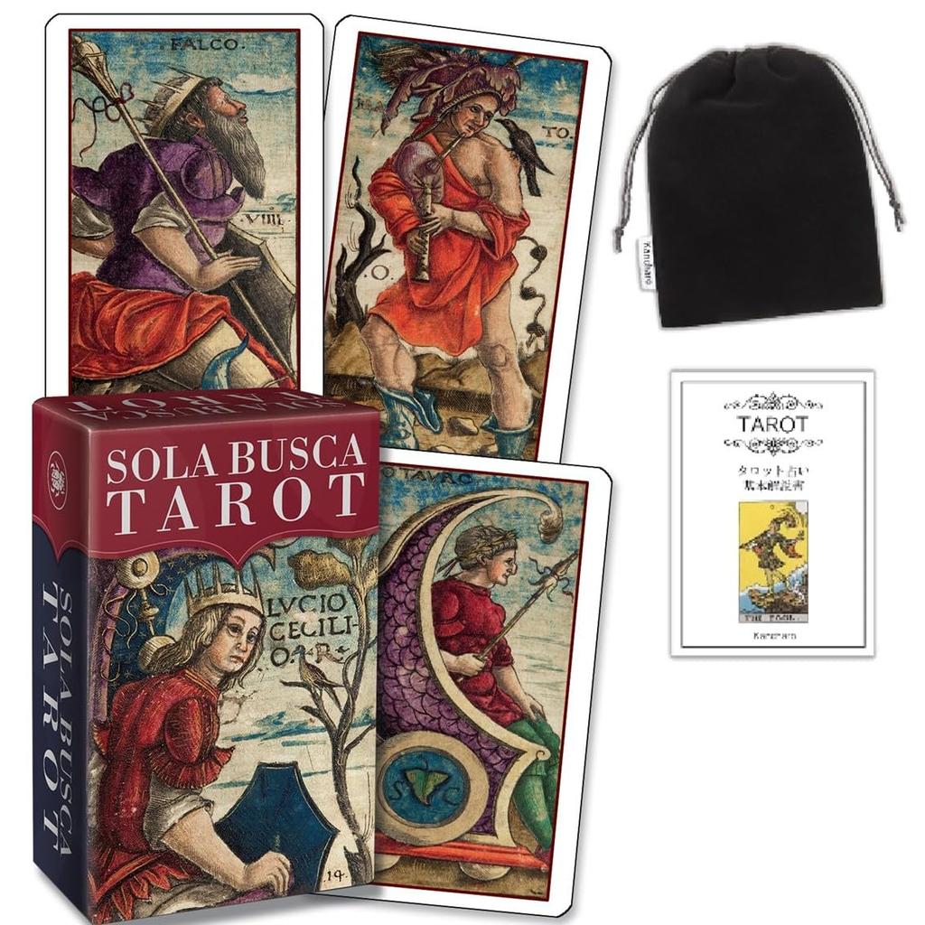 Kancharo Tarot Card Set Busca Tarot Includes Japanese Tarot Card Instructions Pouch 78-Card [Sola Mini] & (Authentic)