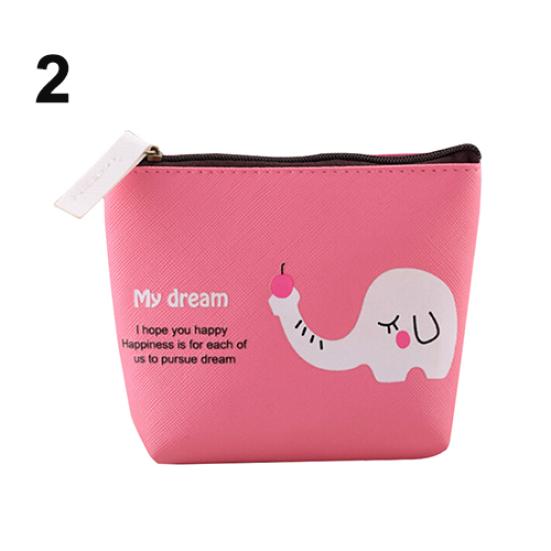 Women's Cute Animal Canvas Zipper Wallet Coin Pocket Key Holder Case Bag Purse