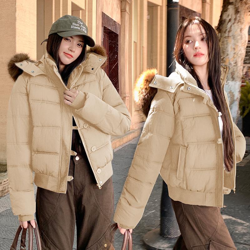 Women's cotton-padded clothes 2025 winter new thickened short Korean version loose warm cotton-padded clothes small splicing cotton-padded jacket