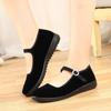 Cloth shoes women's new hotel work shoes women's black softsoled square dance casual flat heels