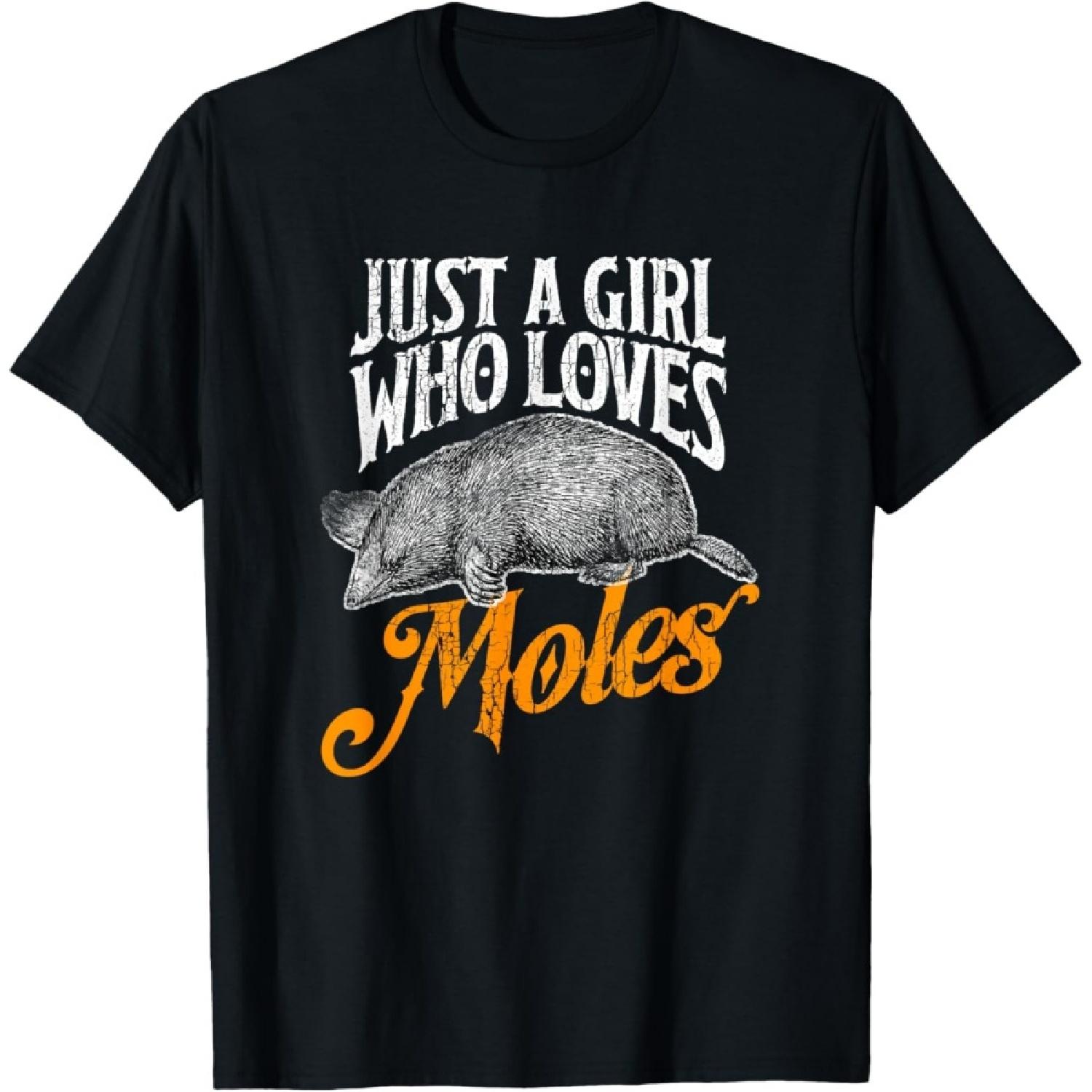 Girl Who Loves Moles Tee Shirt Wildlife Love Mole Costume T-Shirt S
