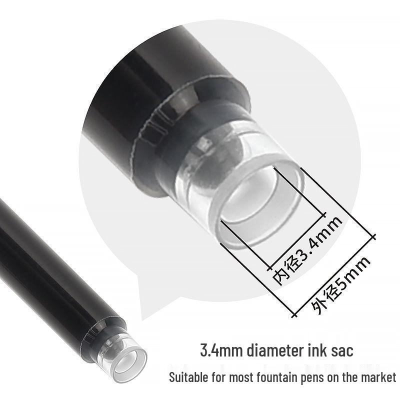 Replaceable Calligraphy Fountain Pen Cartridges, 3.4mm, Posture Correction, Blue/Black/Red Ink