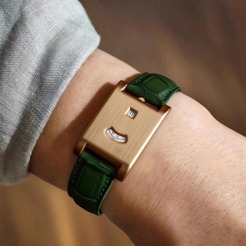Square High-End Men's Wormhole Concept Tritium Sports Watch