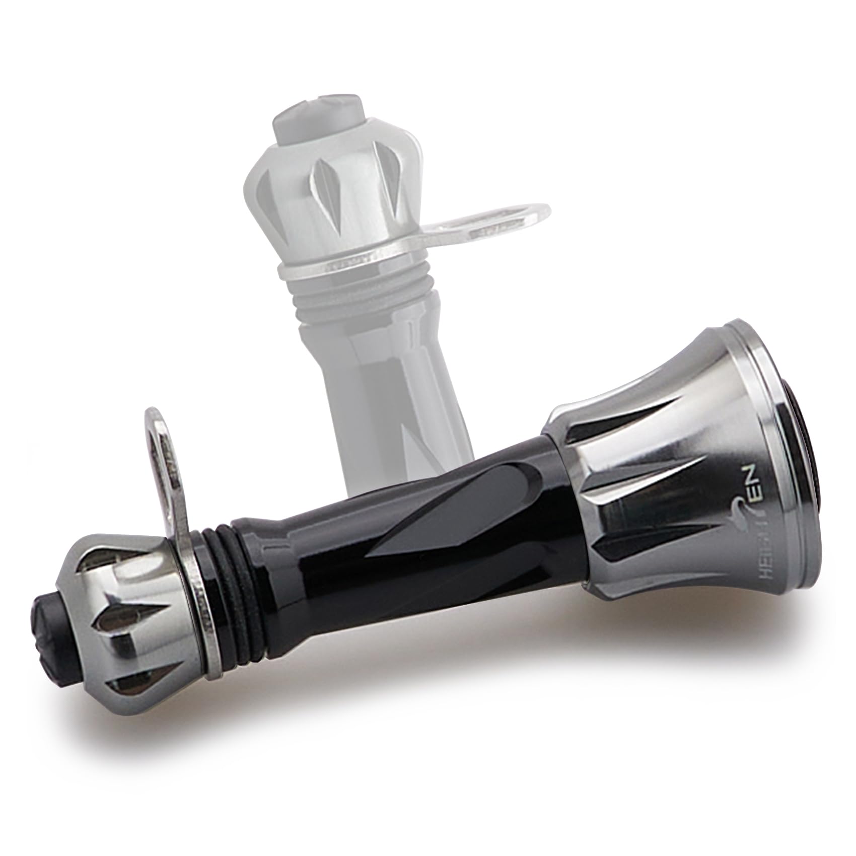 

HEIGHTEN 50mm Folding Reel Luminous Hook Keeper and Line Stopper for Shimano and Daiwa Spinning Reels Stand, (Black & Gunmetal) (1218)