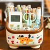 Cartoon Pattern Penholder Large Capacity Stationery Box Cute Table Storage Box