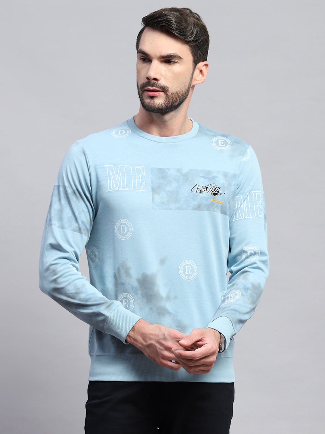 Monte Carlo Men Regular Fit Blue Tshirt XXL