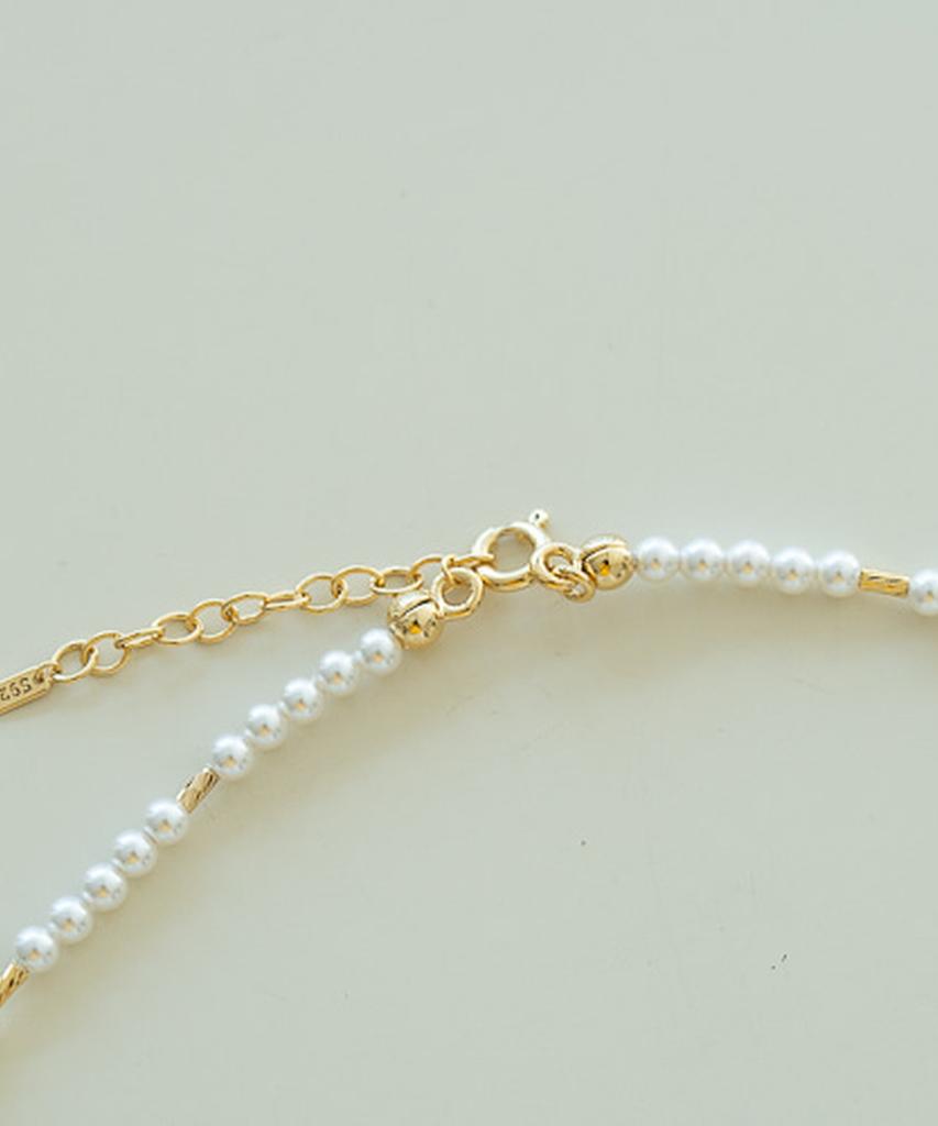 Alleun Silver 925 Swarovski Cut Pearl Silver Necklace Choker