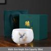 Dehua Gilded Mutton Fat Jade Porcelain Teacup Gift Set
