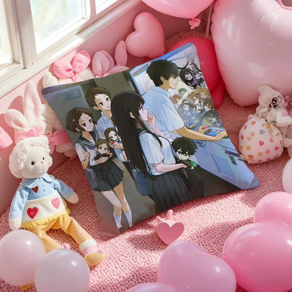 Anime Hyouka Cushion Cover Pattern Printed Pillowcase for Living Room Sofa Cushion Cover & Bedroom Decor