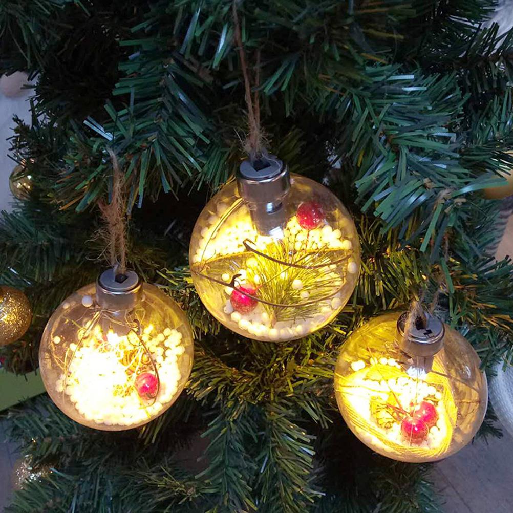 Christmas Baubles Balls with LED Light Hanging Pendant Christmas Tree Ornaments Home Hanging Ornament